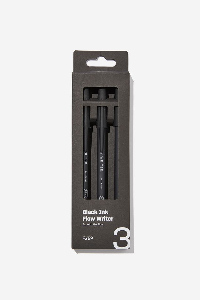 Black Fine Point Slick Writer Pen 3 Pack Set