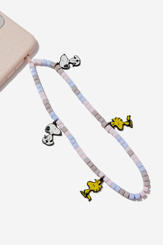 Collab Carried Away Phone Charm Strap, LCN PEA/ SNOOPY WOODSTOCK