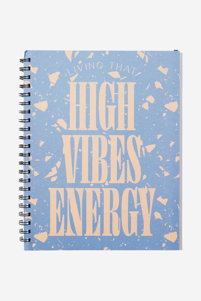 A4 Campus Notebook Recycled, BLUE/PEACH TERAZZO HIGH VIBES ENERGY