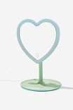 Shaped Mirror Desk Lamp, POLAR BUE & SPRING MINT OMBRE HEART - alternate image 2