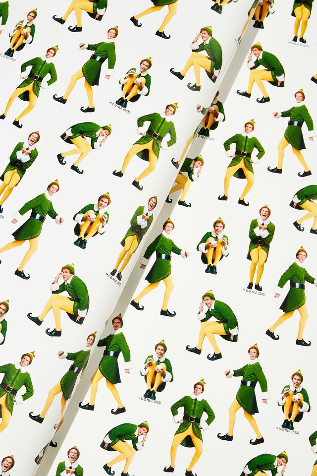 Elf 30M Wrapping Paper Roll, LCN WB ELF POSE