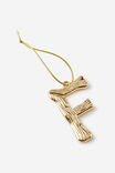 Metal Alphabet Christmas Ornament, TEXTURED F - example image 1