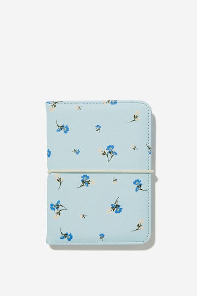 Off The Grid Passport Holder, MEADOW DITSY ARCTIC BLUE