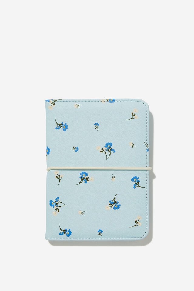 Off The Grid Passport Holder, MEADOW DITSY ARCTIC BLUE