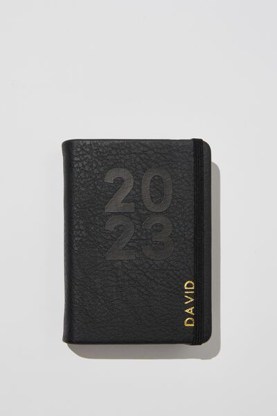 Personalised 2023 A6 Daily Buffalo Diary, JET BLACK