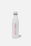 Personalised Metal Drink Bottle, WHITE