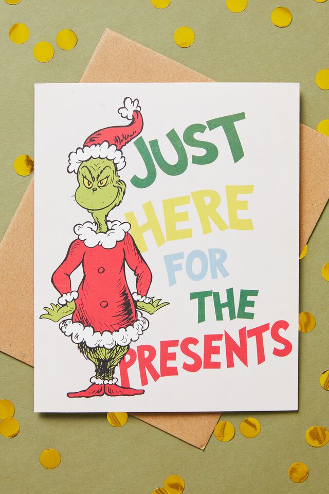 Grinch Christmas Card 2022, LCN HAV THE GRINCH PRESENTS