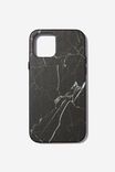 Protective Phone Case Iphone 12, 12 Pro, BLACK CRACKED MARBLE