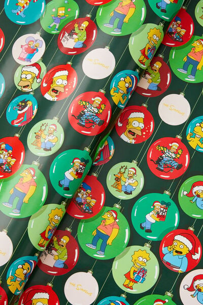 Christmas Wrapping Paper Roll, LCN SIM SIMPSONS BAUBLES