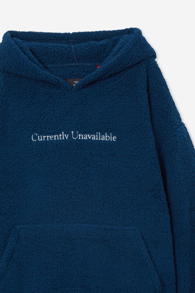 Teddy Slounge Around Oversized Hoodie, CURRENTLY UNAVAILABLE NAVY