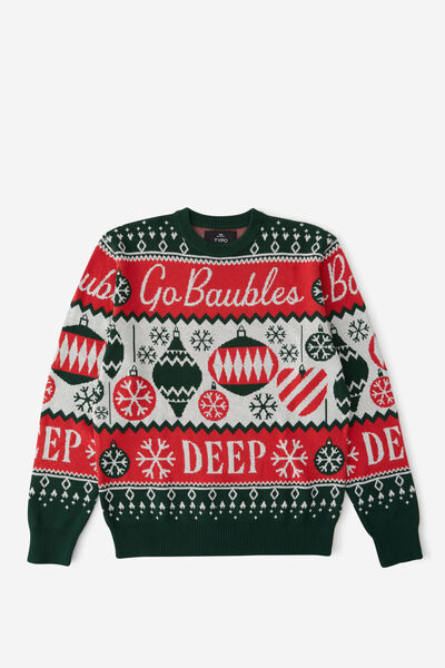 Christmas Jumper, GO BAUBLES DEEP