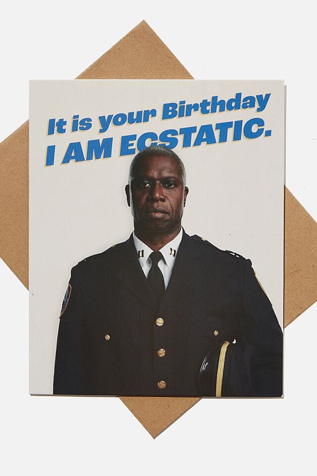 Brooklyn Nine-Nine Funny Birthday Card, LCN UNI BROOKLYN 99 CAPTAIN HOLT ECSTATIC