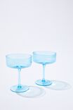 Set Of 2 Champagne Coupe Glasses, ARCTIC BLUE - alternate image 1