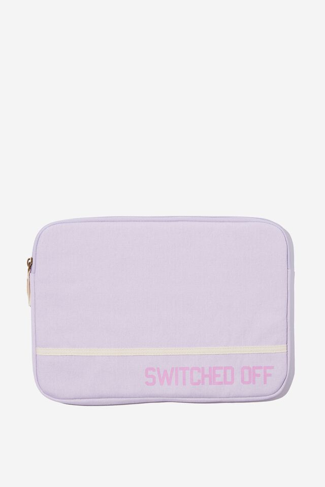 Take Me Away 13 Inch Laptop Case, PALE LILAC SWITCHED OFF