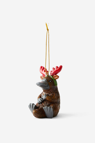 Resin Christmas Ornament, PLATYPUS REINDEER EARS