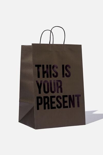 Get Stuffed Gift Bag - Large, THIS IS YOUR PRESENT BLACK