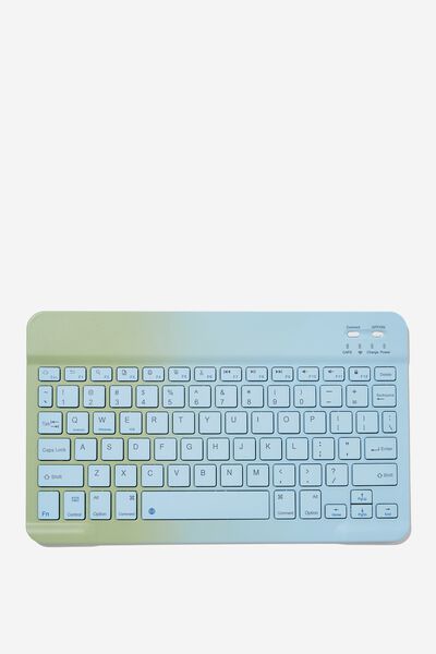Wireless Keyboard 10 Inch, OMBRE GREEN & BLUE