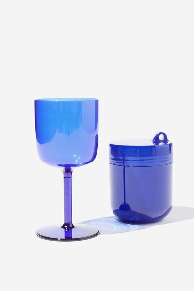 Always Ready Collapsible Wine Glass, ULTRA BLUE