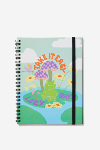A5 Spinout Notebook, TAKE IT EASY FROG