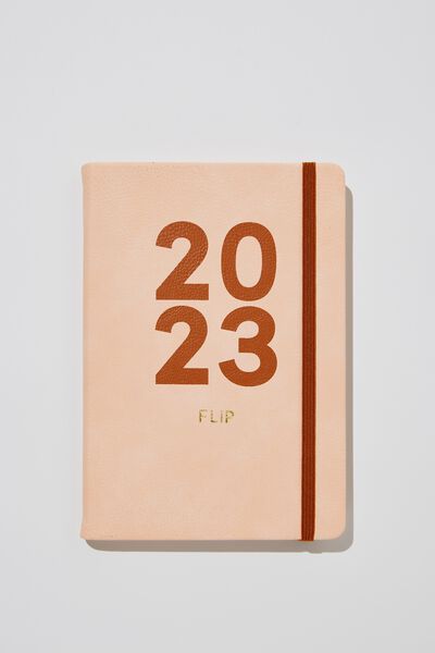Personalised 2023 A5 Weekly Buffalo Diary, SOFT PEACH BROWN