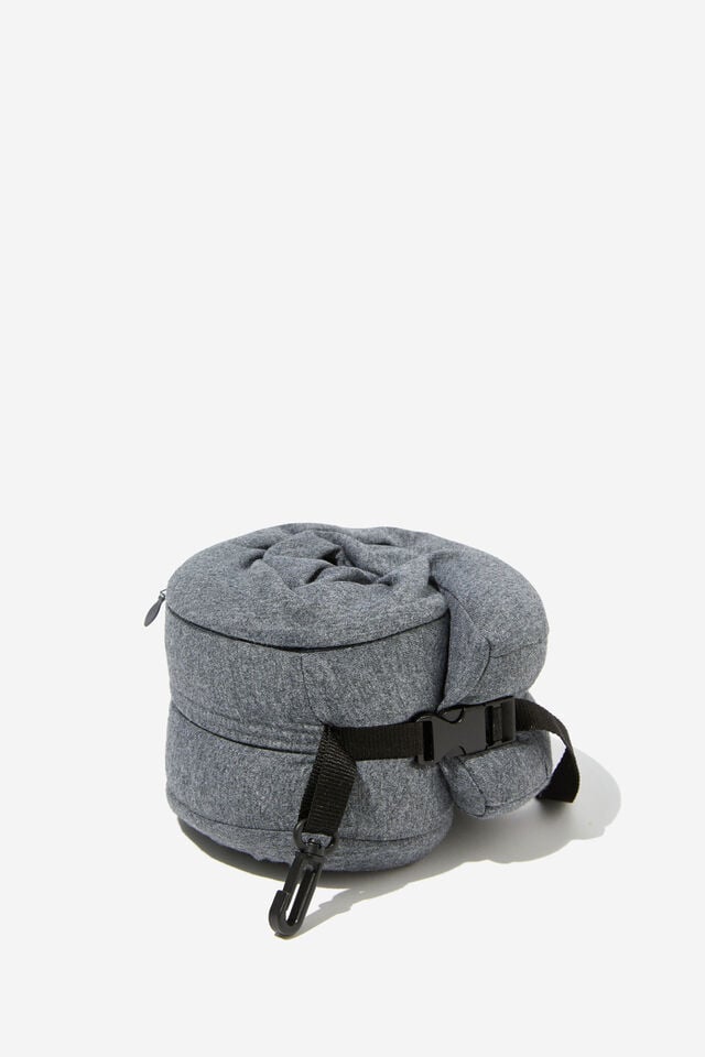 Foldable Travel Neck Pillow, CHARCOAL MARLE
