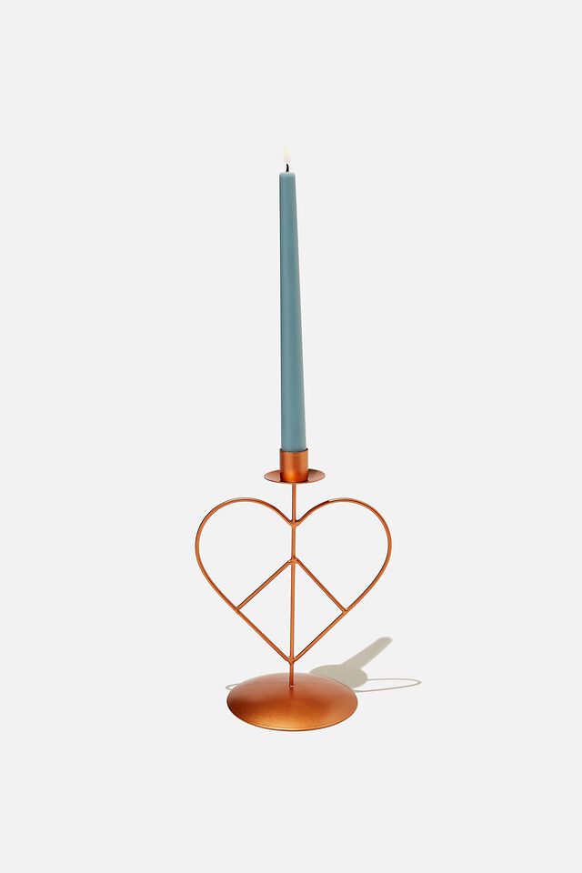 Metal Shaped Candle Holder, ROSE GOLD HEART