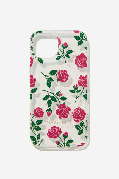 Graphic Phone Case Iphone 13-14, ALWAYS LATE ROSES / CLEAR