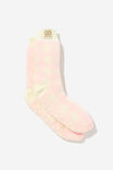 Slounge Around Slipper Sock, BALLET BLUSH PINK CHECK - alternate image 1