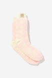 Slounge Around Slipper Sock, BALLET BLUSH PINK CHECK - alternate image 1