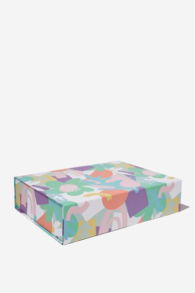 Flat Pack Box Large, ABSTRACT FLORAL SOFT POP