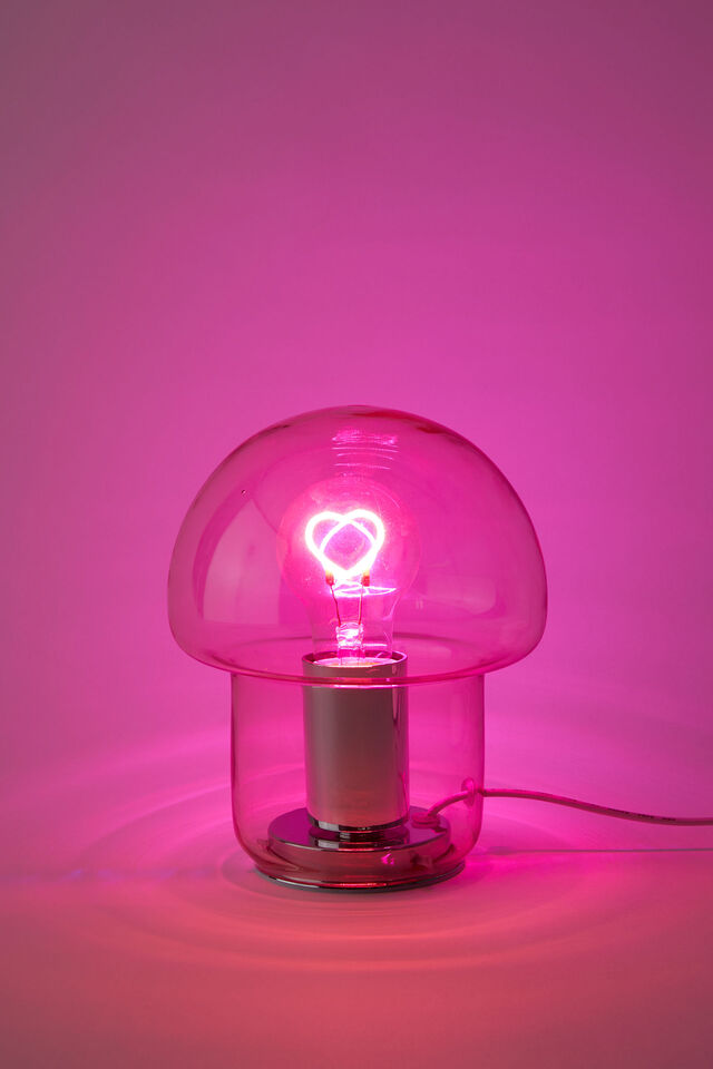 Glass Lamp Filament Globe, BALLET BLUSH HEART