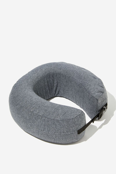 Foldable Travel Neck Pillow, CHARCOAL MARLE