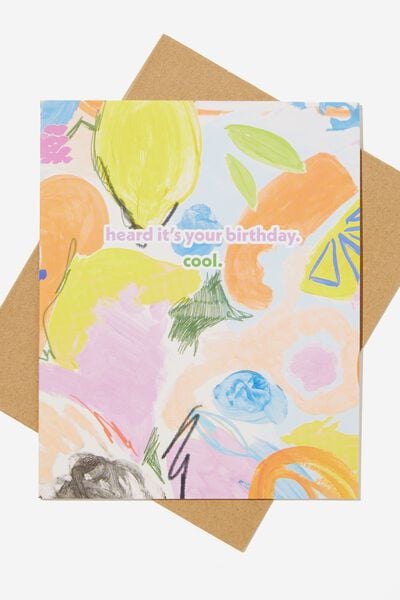Funny Birthday Card, ABSTRACT FRUIT IT S YOUR BIRTHDAY