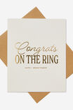 Premium Engagement Card, CONGRATS ON THE RING GOLD FOIL - alternate image 1