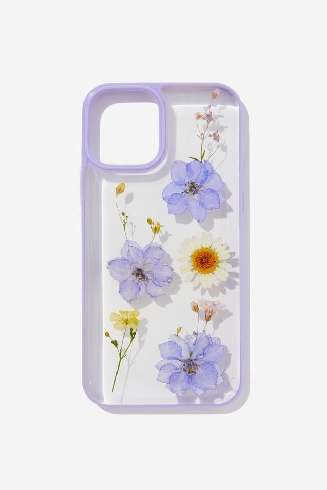 Protective Phone Case Iphone 12, 12 Pro, TRAPPED PURPLE DAISY / PURPLE