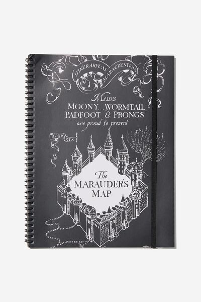 A4 Spinout Notebook, LCN WB MARAUDERS MAP