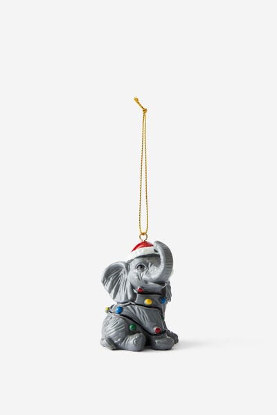 Resin Christmas Ornament, ELEPHANT IN LIGHTS