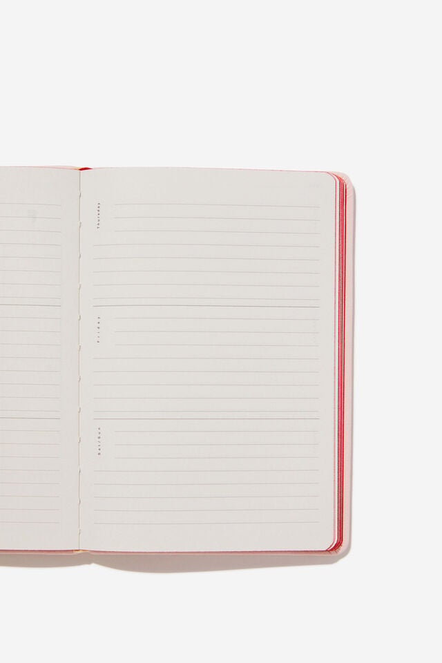 A5 Undated Weekly Buffalo Diary, BALLET BLUSH FRENCH RED