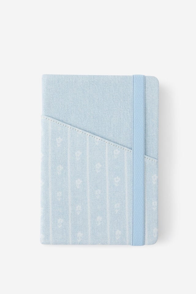 A5 Dot Arlow Journal, DENIM BORDER FLORAL