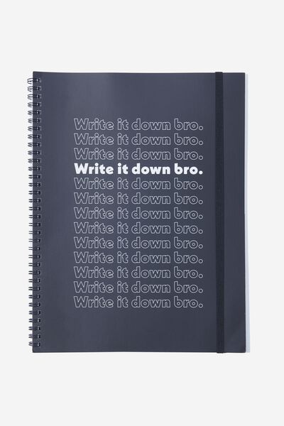 A4 Spinout Notebook Recycled, RG NZ WRITE IT DOWN BRO