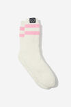 Slounge Around Slipper Sock, ECRU ROSA POWDER STRIPE - alternate image 1