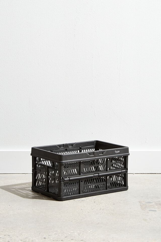 Small Foldable Storage Crate, BLACK
