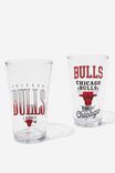 Collab Glass Tumbler Set Of 2, LCN NBA CHICAGO BULLS LOGO - alternate image 1
