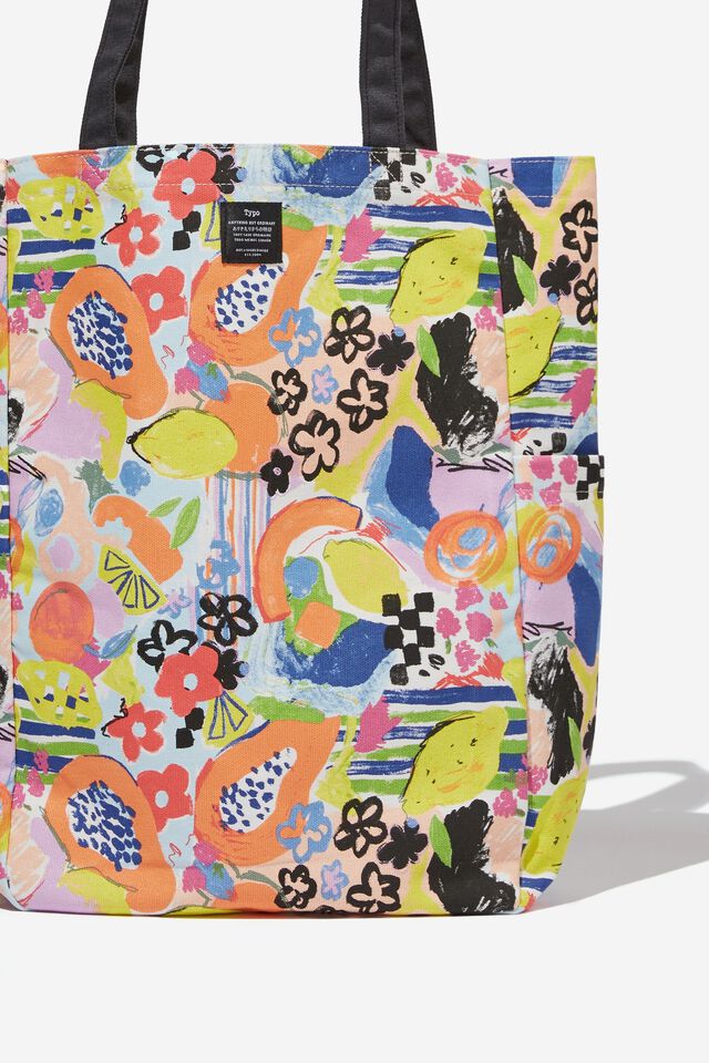 Art Tote Bag, ABSTRACT FRUIT