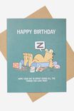 Garfield Premium Funny Birthday Card, LCN GAR GARFIELD LAZY BIRTHDAY - alternate image 1