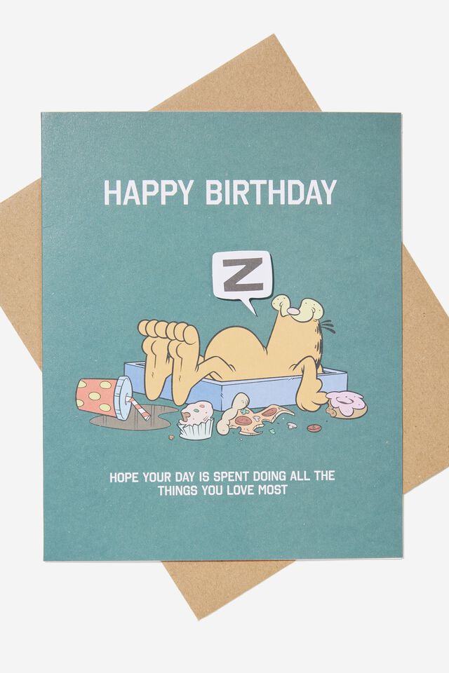 Garfield Premium Funny Birthday Card, LCN GAR GARFIELD LAZY BIRTHDAY