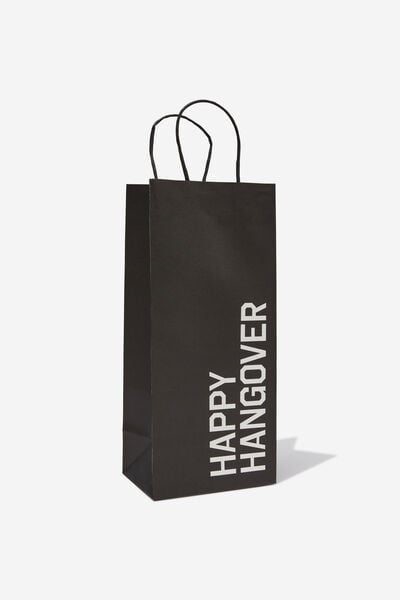 Bottle Gift Bag, HAPPY HANGOVER BLACK