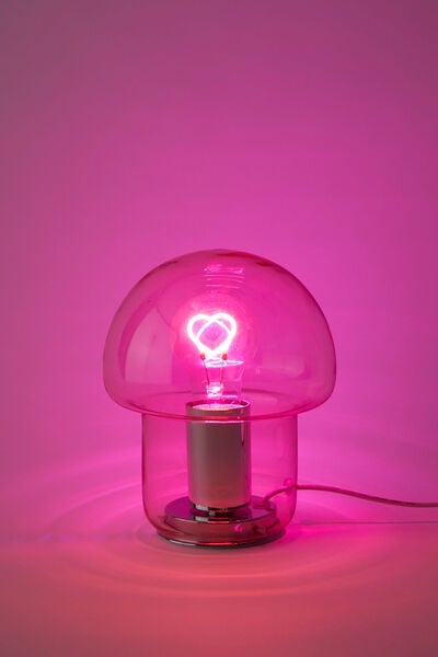 Glass Lamp Filament Globe, BALLET BLUSH HEART