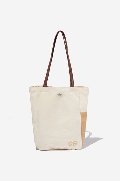 Personalised Art Tote, OFF WHITE COLOUR BLOCKED