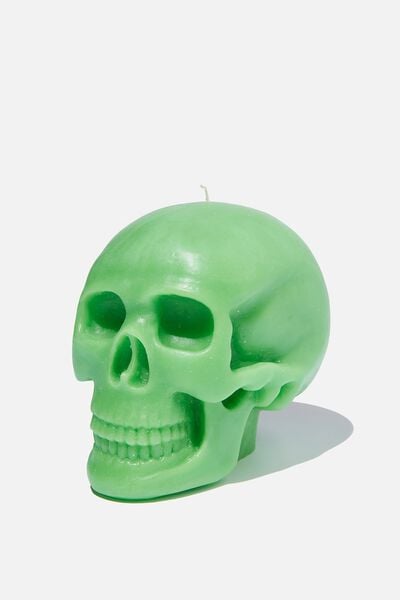 Shaped Skull Candle, GREEN